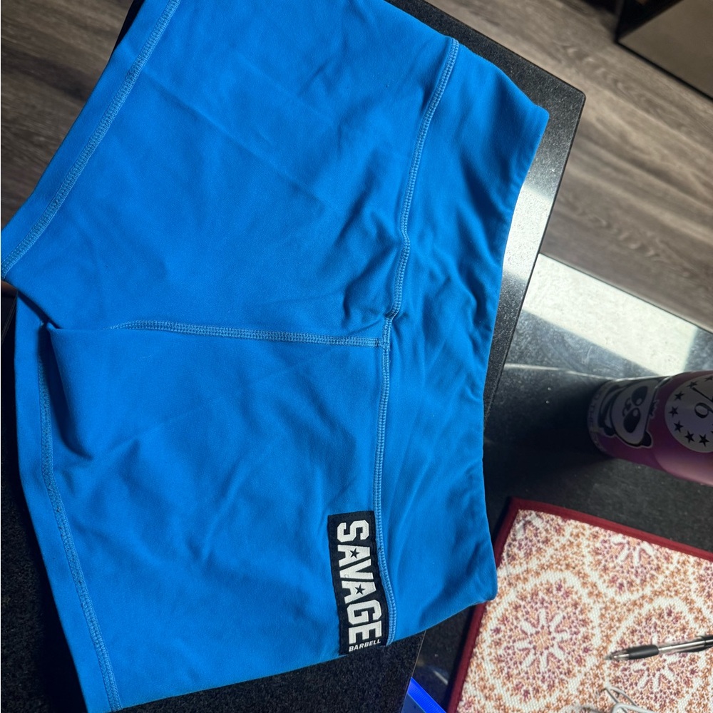 Savage Barbell Blue Athletic Shorts